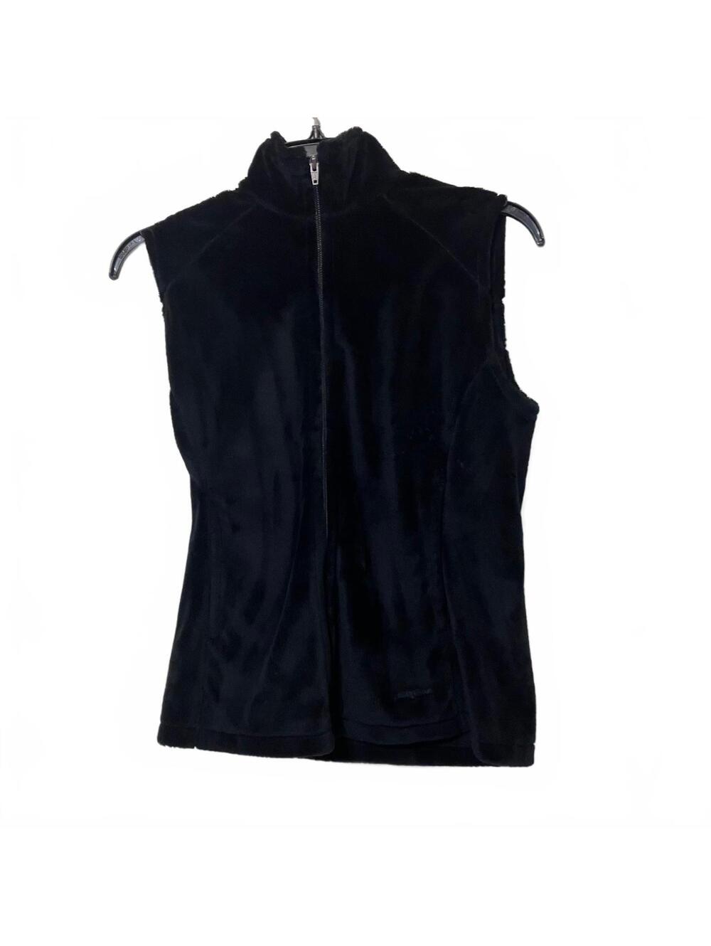 Patagonia Women's Minimalist Black Cozy Plush Fleece Full Zip Vest Size Medium